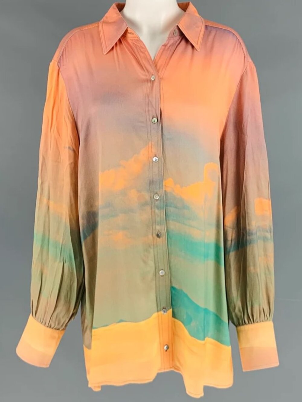 Eiko Ai Silk oversized blouse sunset print - Sz 3 (L)